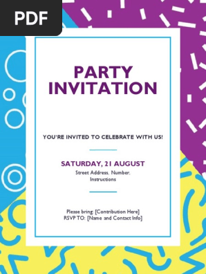 Party Invitation example 1
