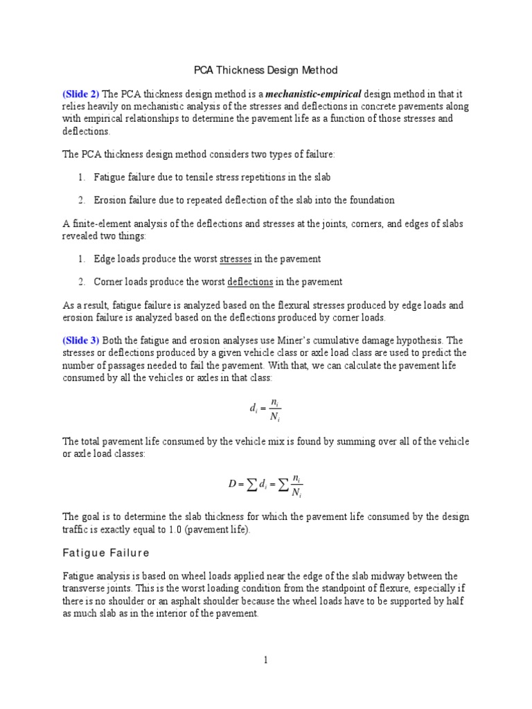 PCA Rigid Pavement Design Method | PDF | Road Surface | Fatigue (Material)
