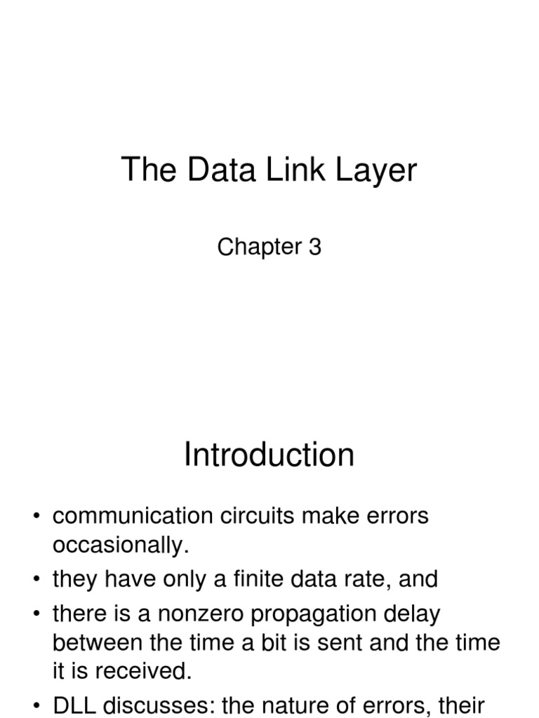 Data Link Layer PDF PDF Error Detection And Correction Data