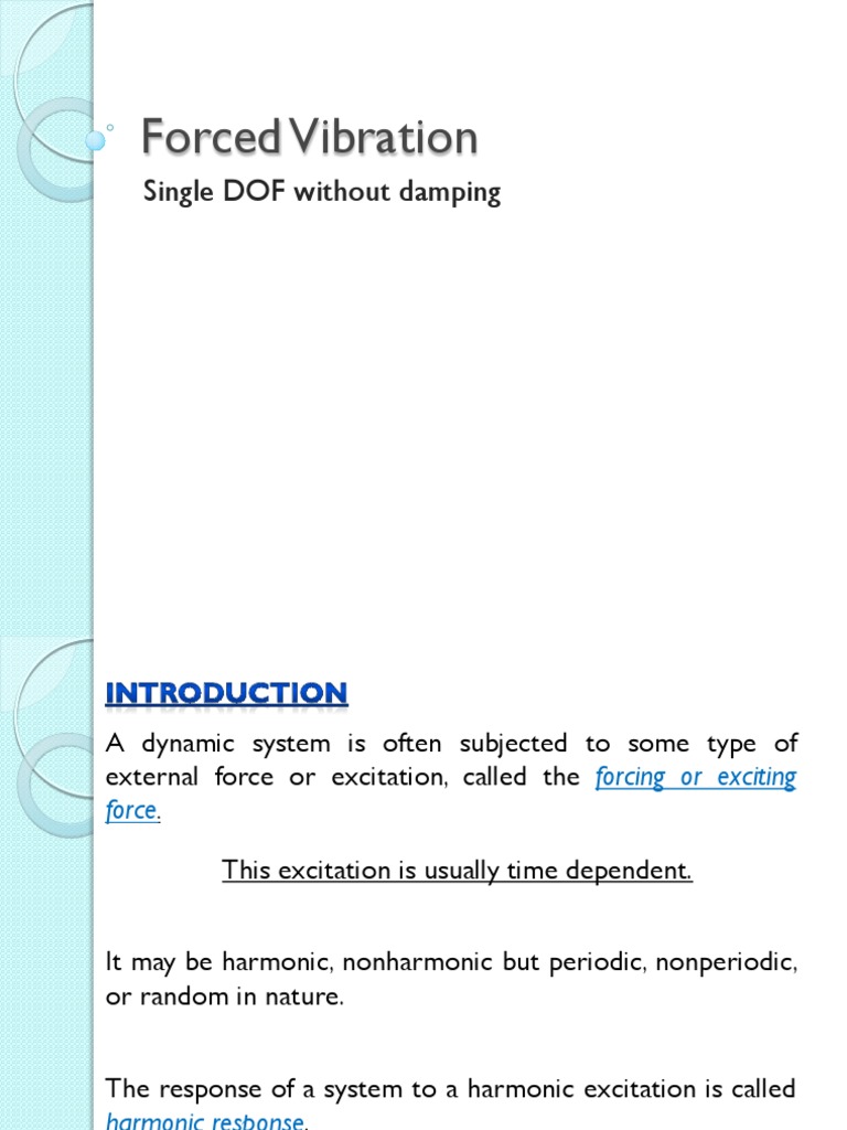 Single DOF Forced Vibration Analysis | PDF | Classical Mechanics ...