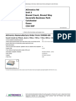 ACtronics Remanufacture Order Form 550500