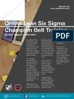 Online Lean Six Sigma Champion Belt Training: Quality - Support - Innovation