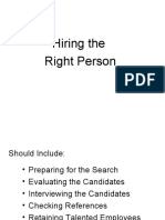 Hiring The Right Person