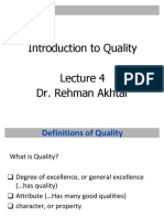 Introduction To Quality Dr. Rehman Akhtar