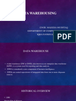 Data Warehousing: Engr. Madeha Mushtaq Department of Computer Science Iqra National University