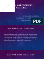 Data Warehousing: Engr. Madeha Mushtaq Department of Computer Science Iqra National University