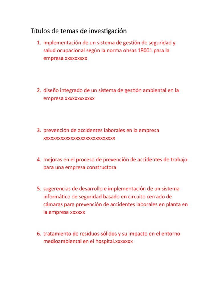T tulos De Temas De Investigaci n Descargar Gratis PDF Seguridad Y 