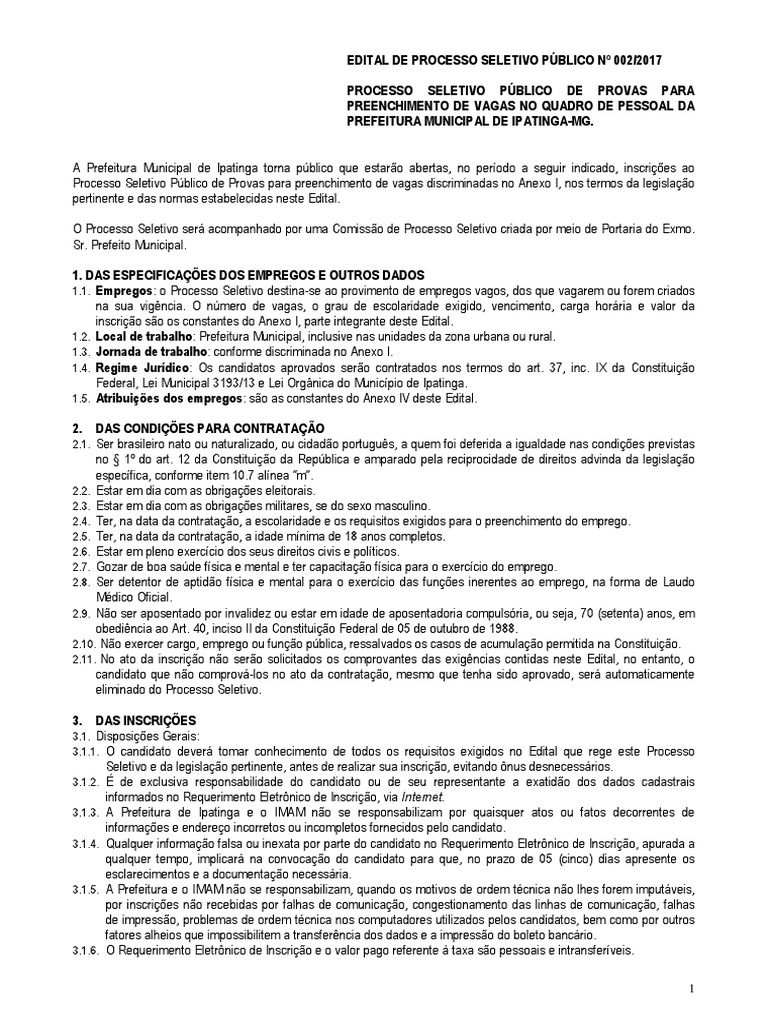Concurso Guarda Municipal de Ipatinga - Edital Publicado! 