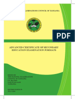 Exam Format ACSEE2019