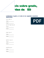 Ejercicios Sobre Grado en Ecuaciones Diferenciales