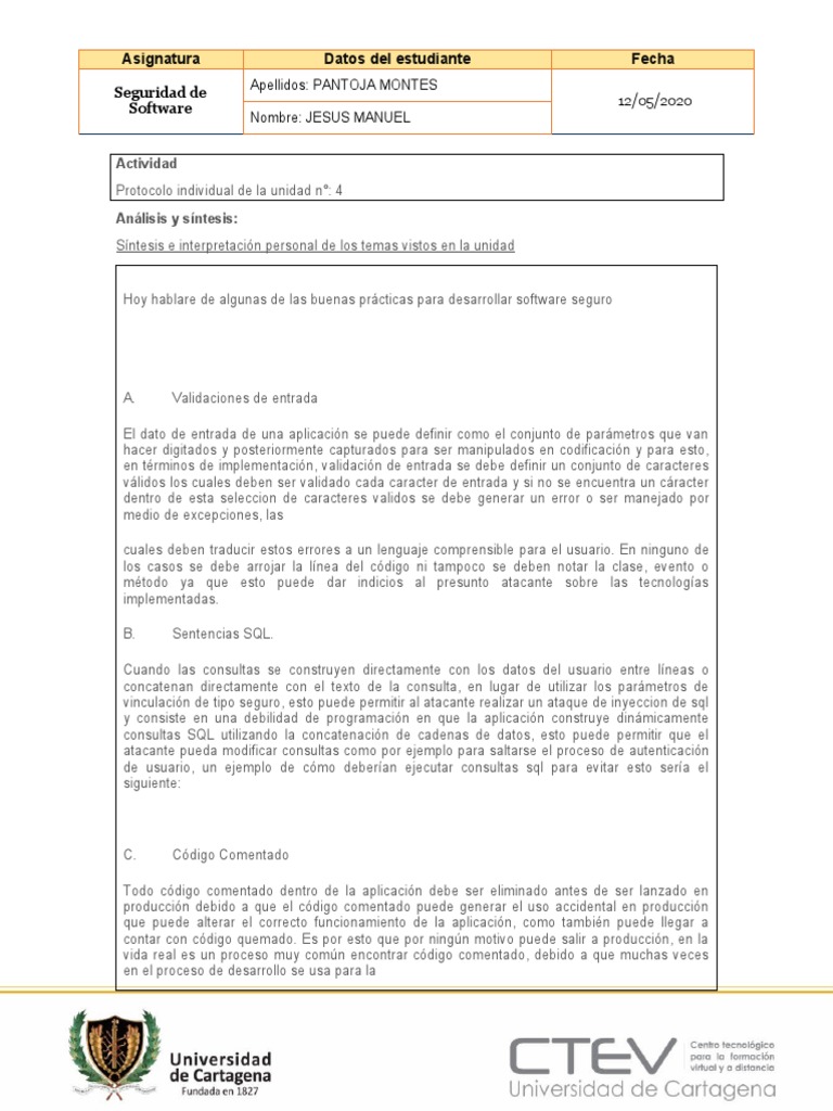 Protocolo Individual #4 | PDF | SQL | Contraseña
