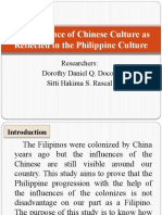 The Influence of Chinese Culture As Reflected in The Philippine Culture