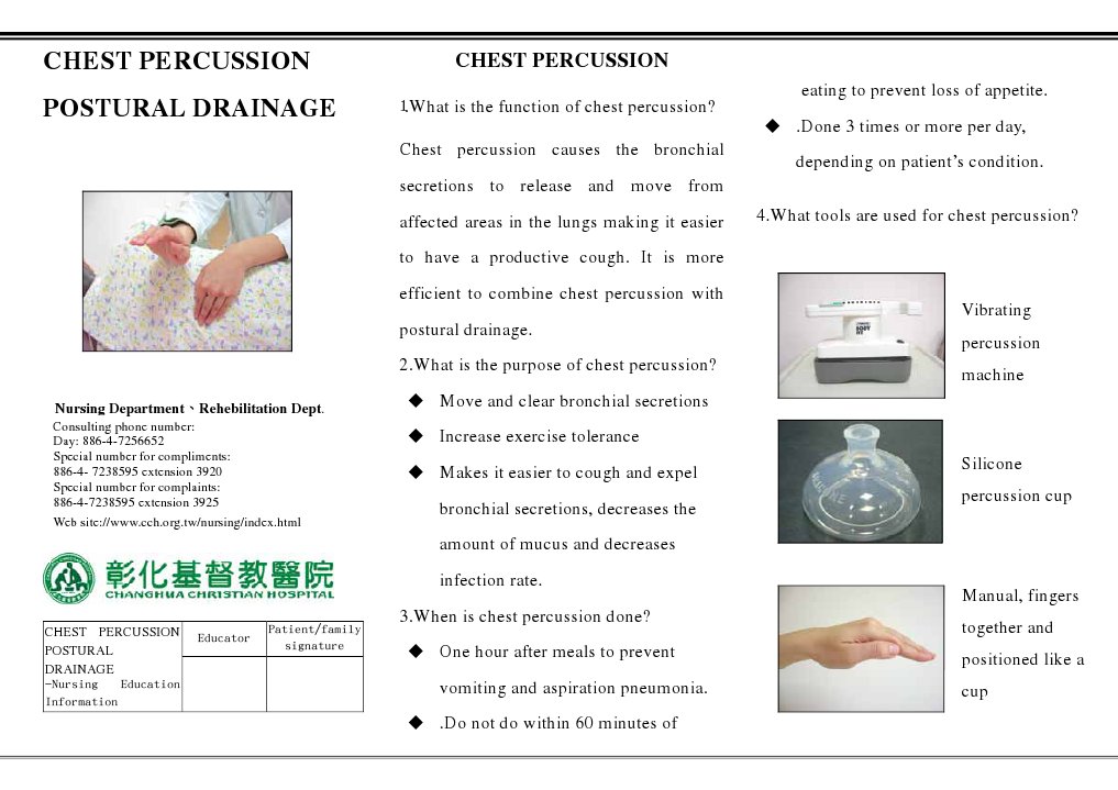 12.chest Percussion Postural Drainage Thorax Cough