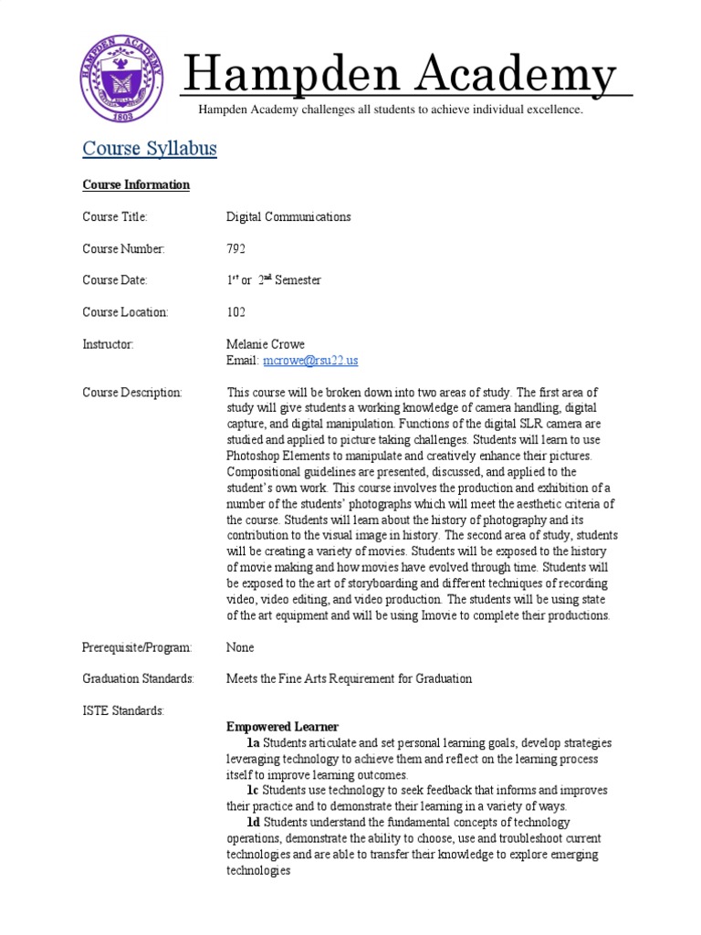 DIGITAL COMMUNICATION COURSE SYLLABUS visual data 3