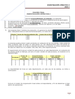 Examen Final Investigación Operativa I