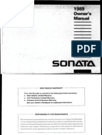 Sonata 1989 Owner Manual