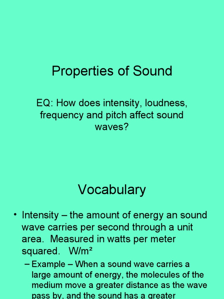 2 2 Properties of Sound PDF Pitch (Music) Sound
