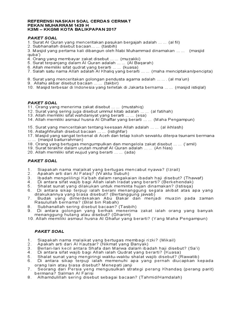 49++ Soal cerdas cermat smp information