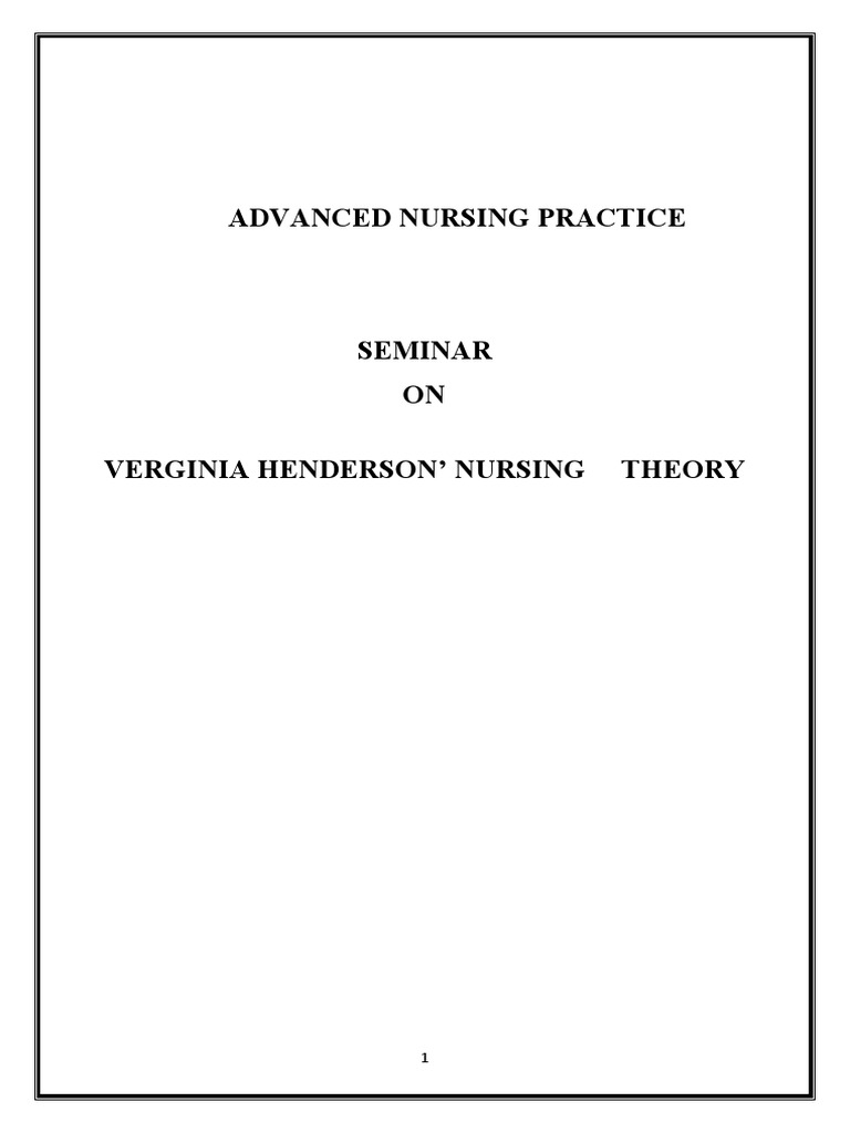 An Introduction To Virginia Henderson S Nursing Theory And Its 14