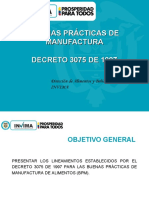 Buenas Prácticas de Manufactura DECRETO 3075 DE 1997