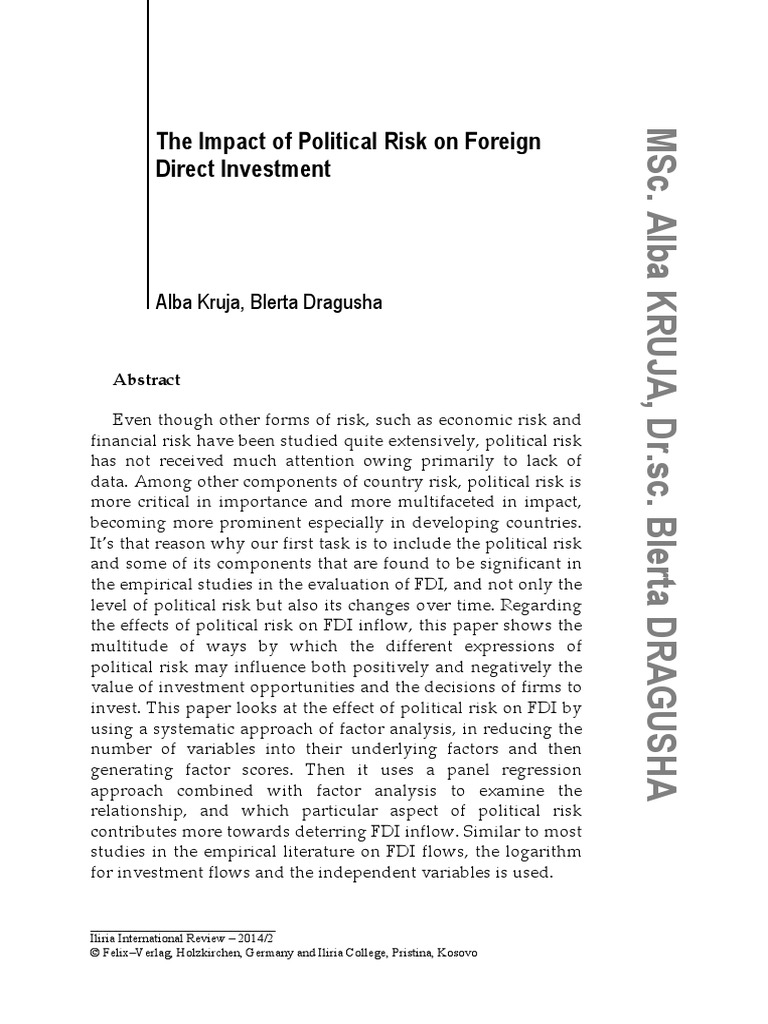 The Impact of Political Risk On Foreign Direct Inv PDF | PDF ...