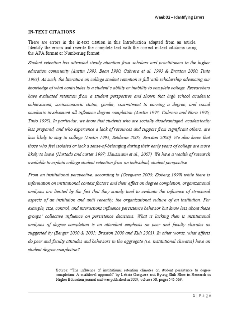 Identifying In-Text Citation Errors | PDF | Plagiarism | Institution