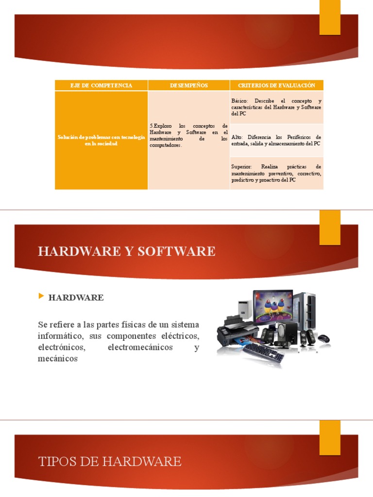Hardware y Software 1 PDF Hardware de la computadora Periférico