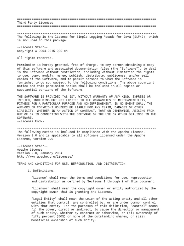 Third Party Licenses | PDF | Derivative Work | License