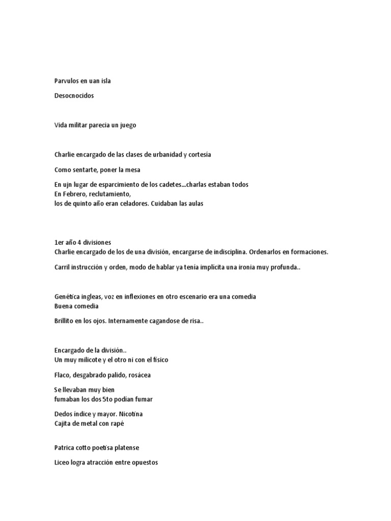 Vida de Charlie Feiling en el Liceo | PDF | pub | Cuentos