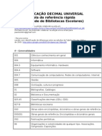 Tabela CDU - Referência Rápida