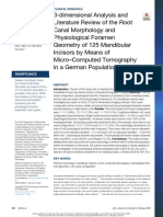 3-Dimensional Analysis and Literature Review of The Root Canal Morphology and Physiological Foramen Geometry of 125 Mandibular Incisors by Means of Micro-Computed Tomography in A German Population
