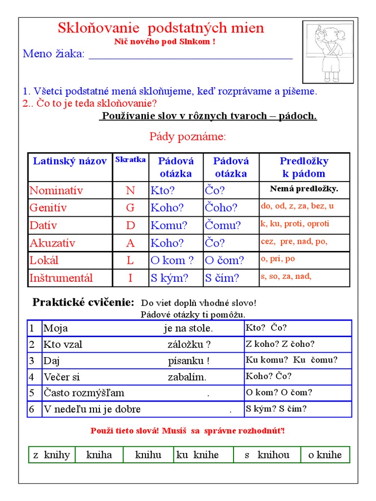 Skloňovanie Podstatných Mien | PDF