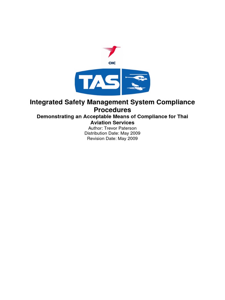 Integrated SMS Compliance Procedures For TAS | PDF | Risk Assessment ...