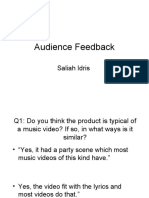 Audience Feedback: Saliah Idris