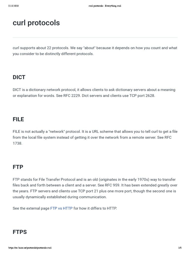 Curl Protocols Everything Curl PDF File Transfer Protocol