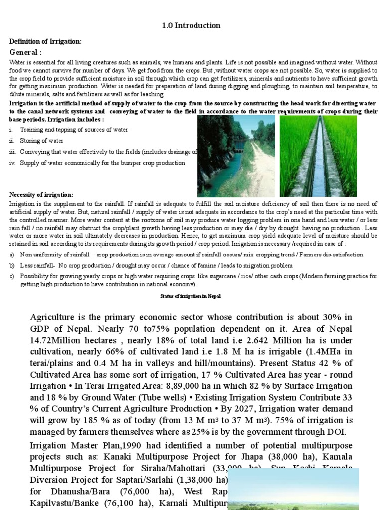 Importance of Irrigation in Nepal Agriculture | PDF | Agriculture | Soil