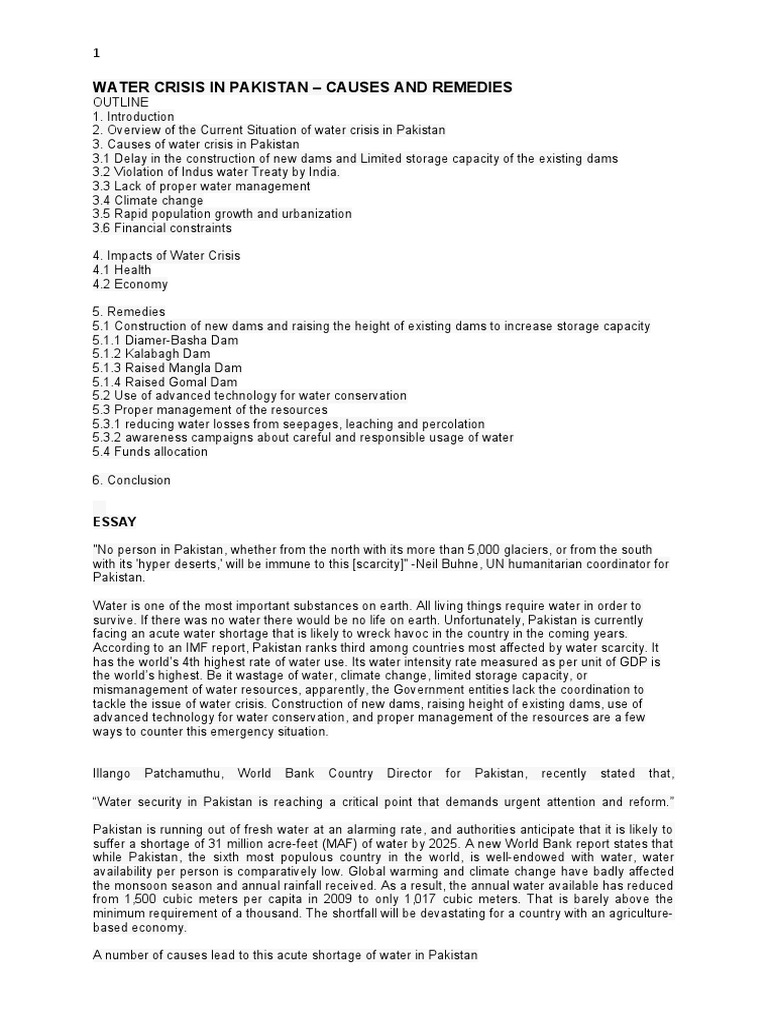 Causes of Pakistan's Water Crisis | PDF | Water Scarcity | Water Resources