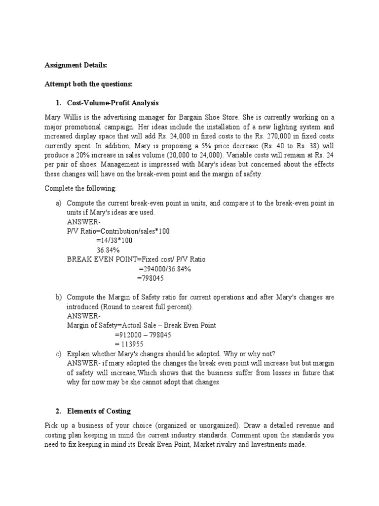Assignment On Accounting For Managers 2 | PDF | Microeconomics | Business