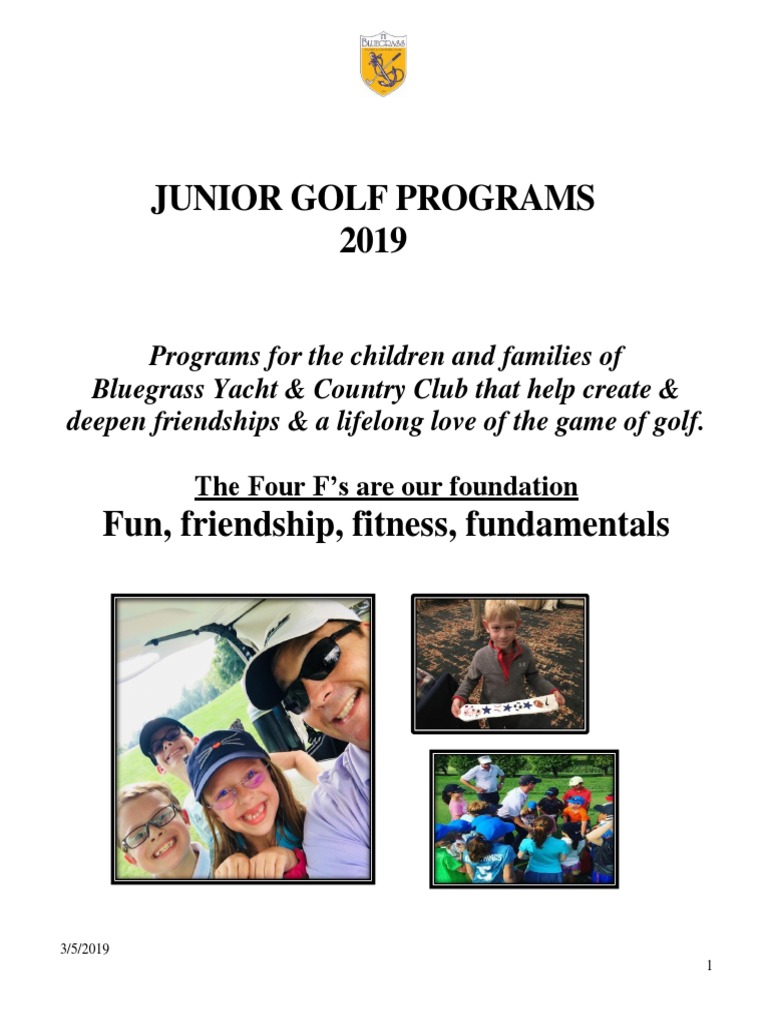 Junior Golf Programs 2019 | PDF | Golf Course | Golf Stroke Mechanics
