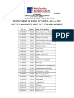 Recruitment of Prob. Officers - 2010 - 2011 List of Candidates Selected For Appointment