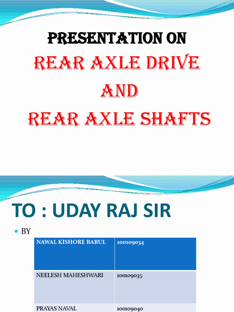 Understanding Rear Axle Drive Systems A Comprehensive Look at