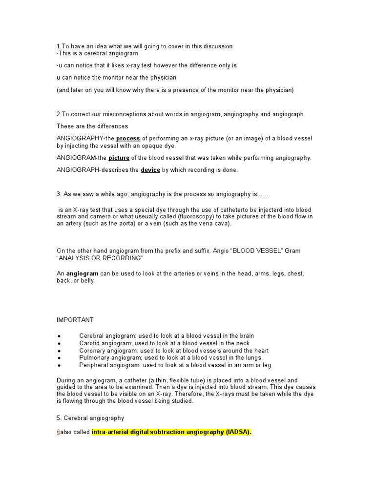 Script | PDF | Angiography | Ct Scan