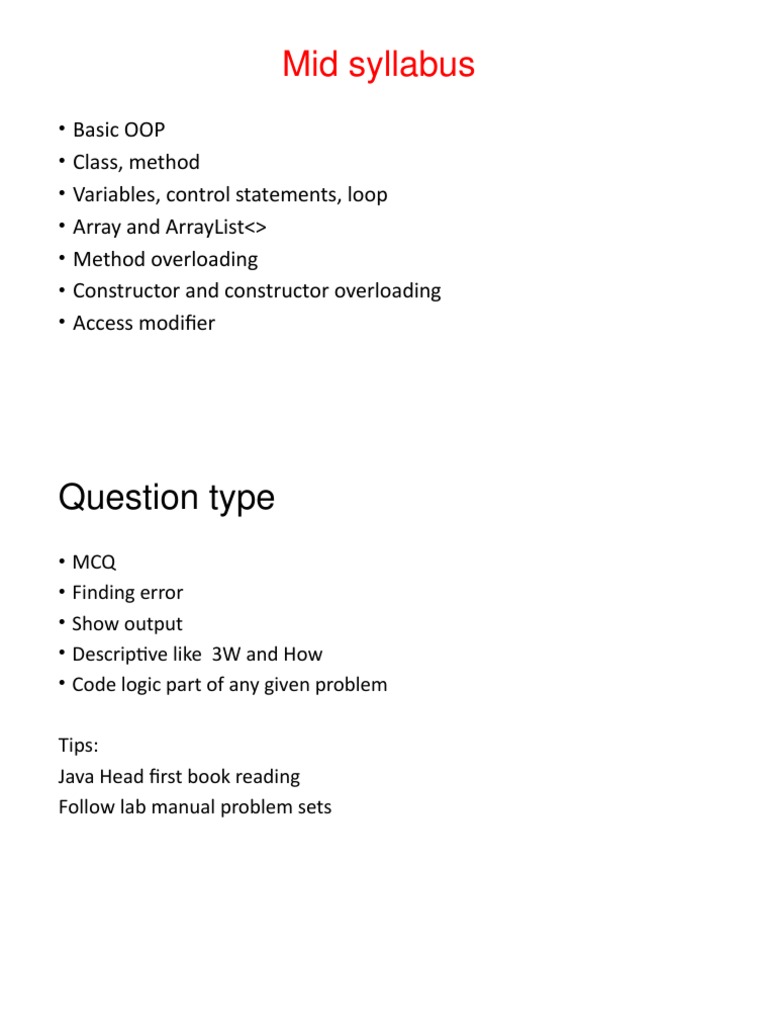 Java OOP Concepts and Access Modifiers | PDF | Method (Computer ...
