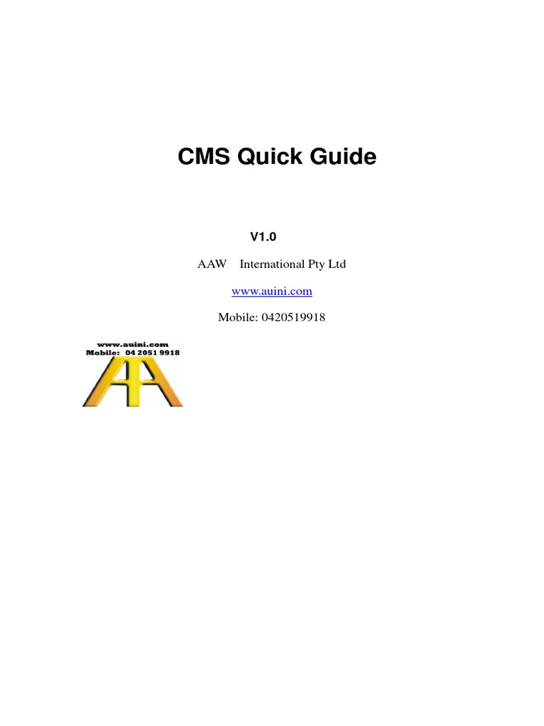 CMS Software User Guide | PDF