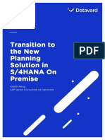 Transition To The New Planning Solution in S/4Hana On Premise