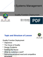 Integrated Systems Management: Quality Function Deployment