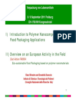 I) Introduction To Polymer Nanocomposites For Food Packaging Applications II) Overview On An European Activity in The Field
