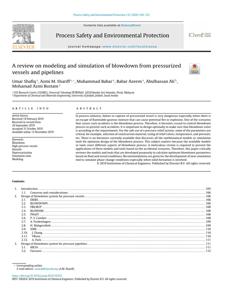 Process Safety and Environmental Protection | PDF | Phase (Matter ...