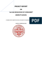 Project Report: ON "Buying Behaviour of Consumer" (Maruti Suzuki)