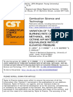 Combustion Science and Technology: To Cite This Article: M. LAWES, M. P. ORMSBY, C. G. W. SHEPPARD & R. WOOLLEY